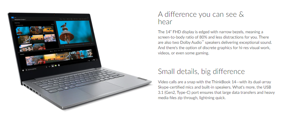 Features of the thinkbook tb14 including small details, big difference